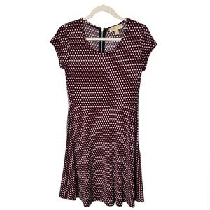 Michael Kors Women Dress Short Sleeve Zip Fit & Flare Polka Dots Small